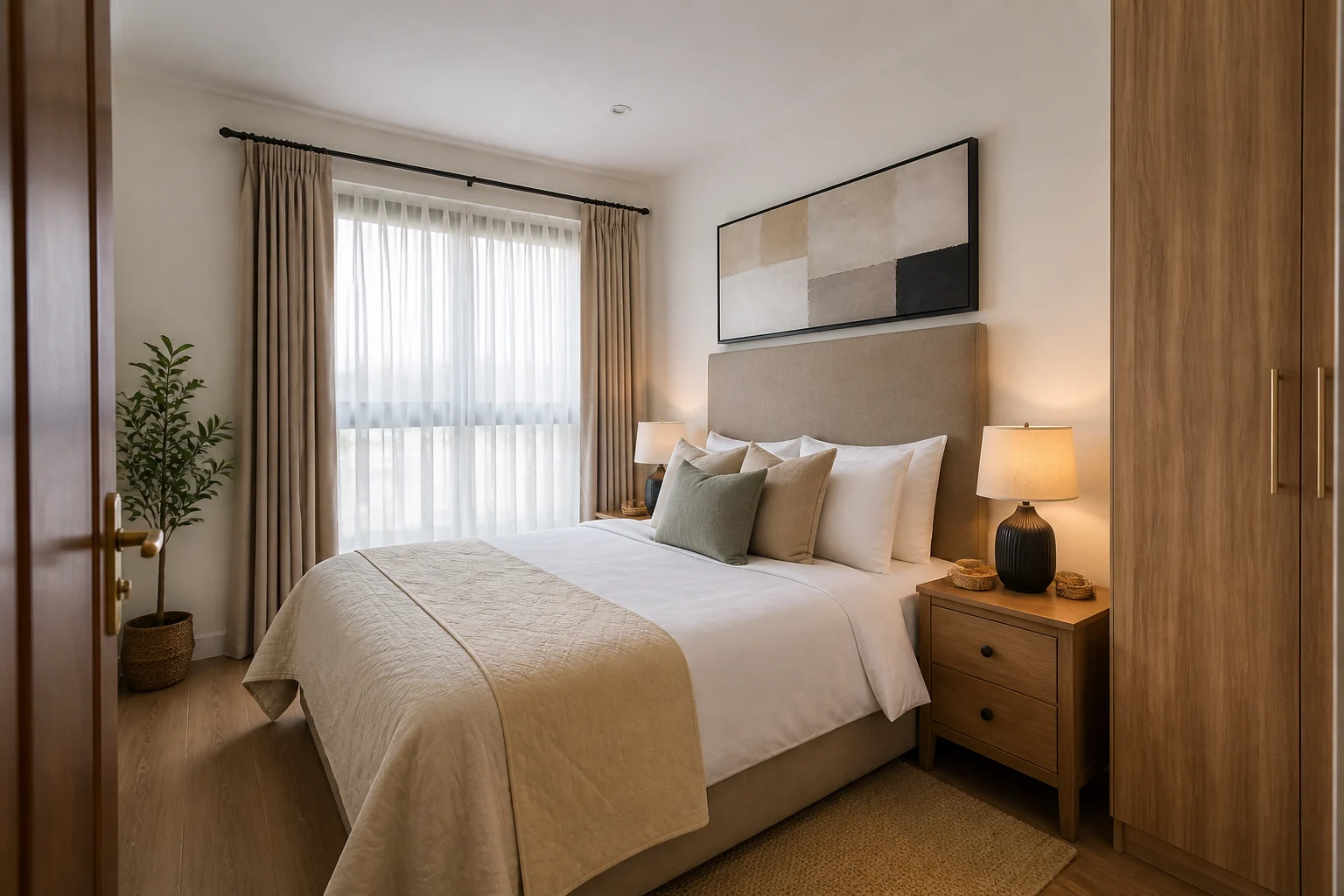Comfortable furnished apartment bedroom